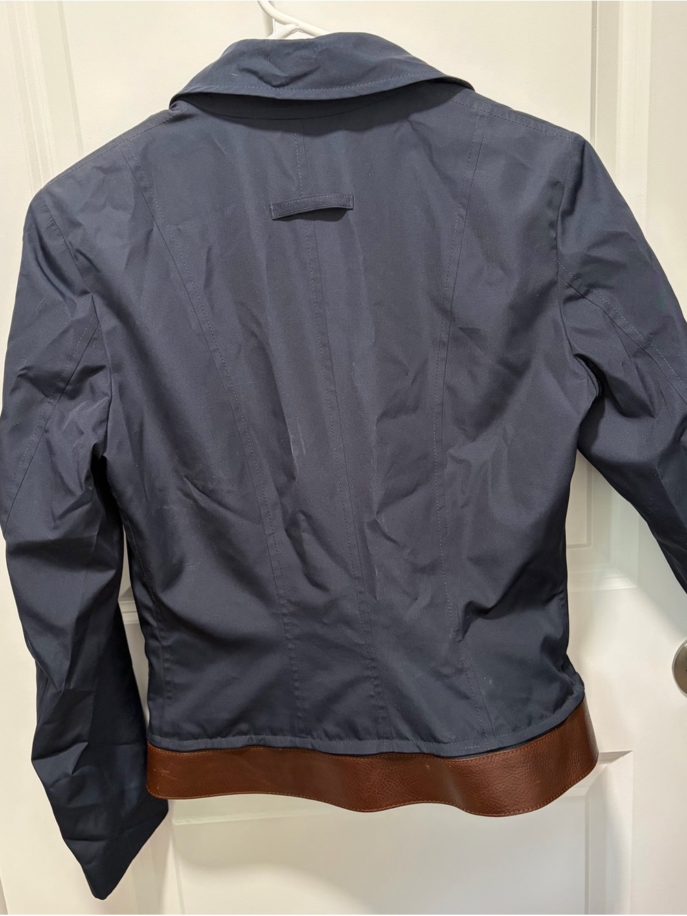 Jean Paul Gaultier Women’s Navy Bomber Jacket with Brown Belt - Picture 2 of 7